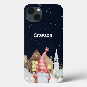 Personalize Cute Gnome Winter Snow Holiday iPhone 13 Case