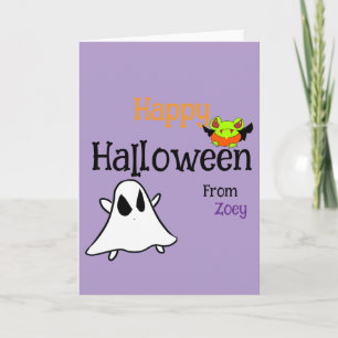 Personalize Cute Halloween Folded Greeting Card