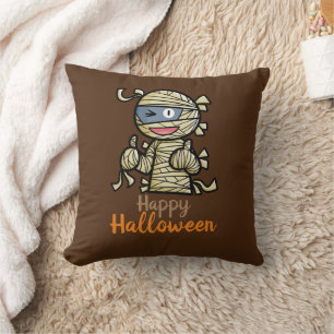 Personalize Cute Happy Mummy Throw Pillow