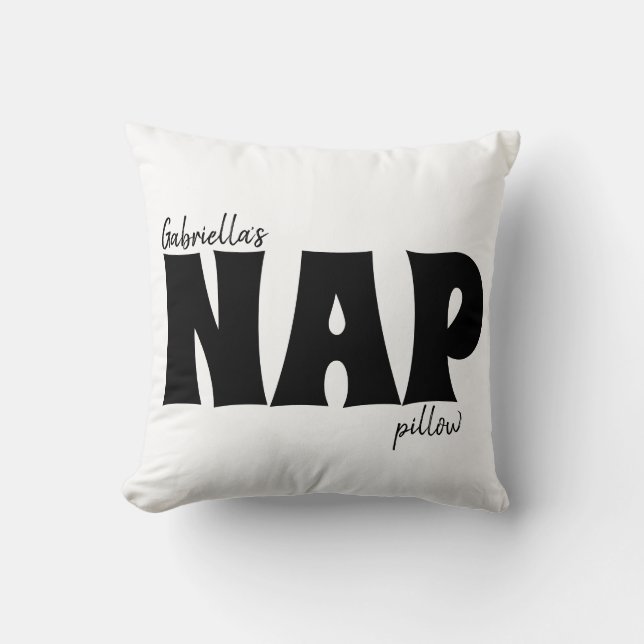 Personalize Cute lashes Nap Throw Pillow (Front)