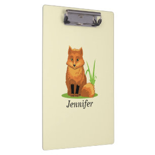 Personalize Cute Little Fox Back to School Clipboard