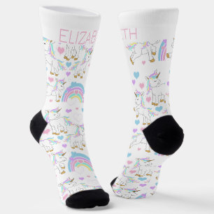 Personalize Cute Magical Unicorn Socks