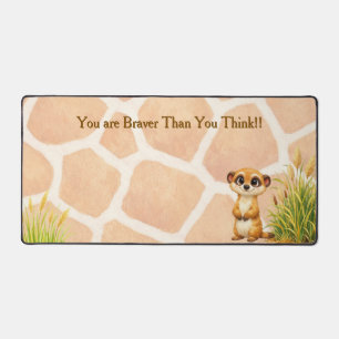 Personalize Cute Meerkat Motivational Desk Mat