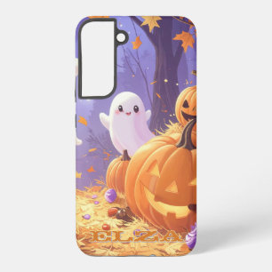 Personalize Cute Purple Halloween Boo Samsung Galaxy Case