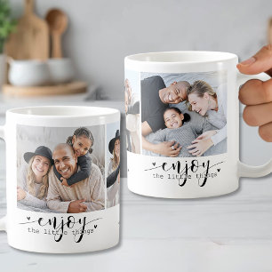 Personalize Cute Quote 3 Photo Coffee Mug
