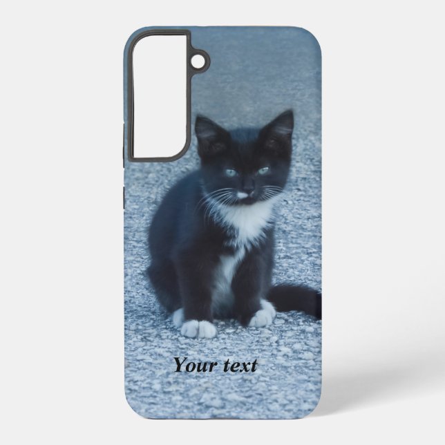 Personalize cute Tuxedo kitten  Samsung Galaxy S22+ Case (Back)