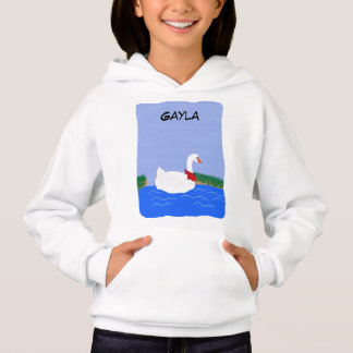 Personalize cute white goose with red bandana