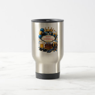 Personalize Dad Birthday Mug Stylish Blue gift