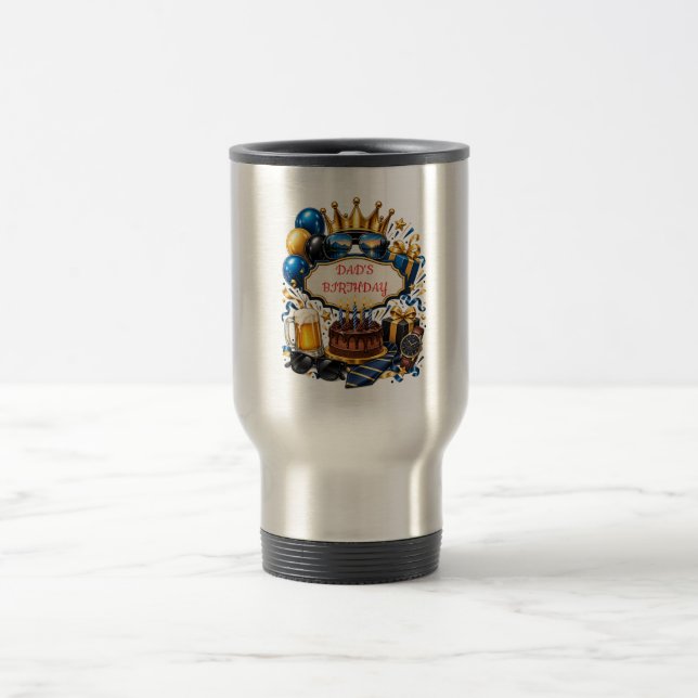 Personalize Dad Birthday Mug Stylish Blue gift (Center)