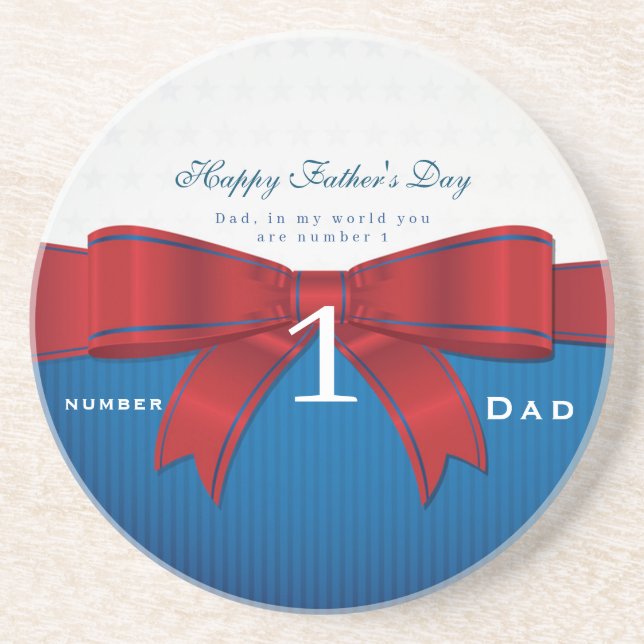 Personalize Dad Number One In My World  Coaster (Front)