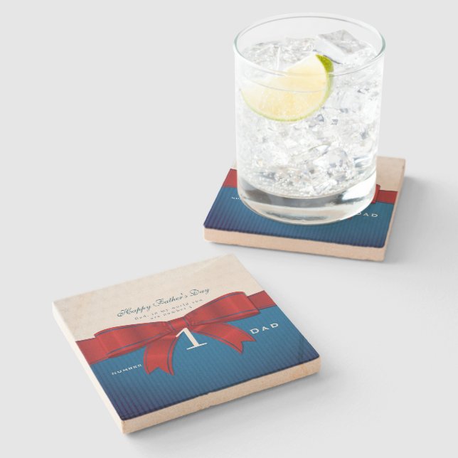 Personalize Dad Number One In My World   Stone Coaster (Side)