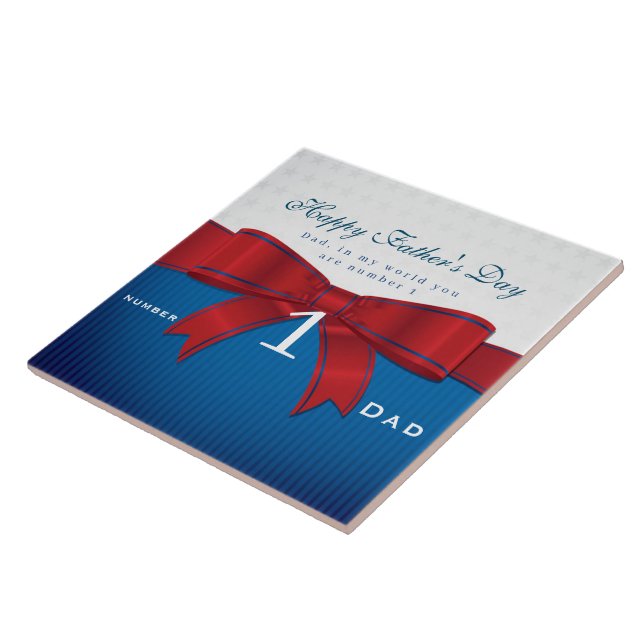 Personalize Dad Number One In My World   Tile (Side)