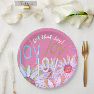 Personalize Daisy: Floral Joy, Joy, Joy! Paper Plate