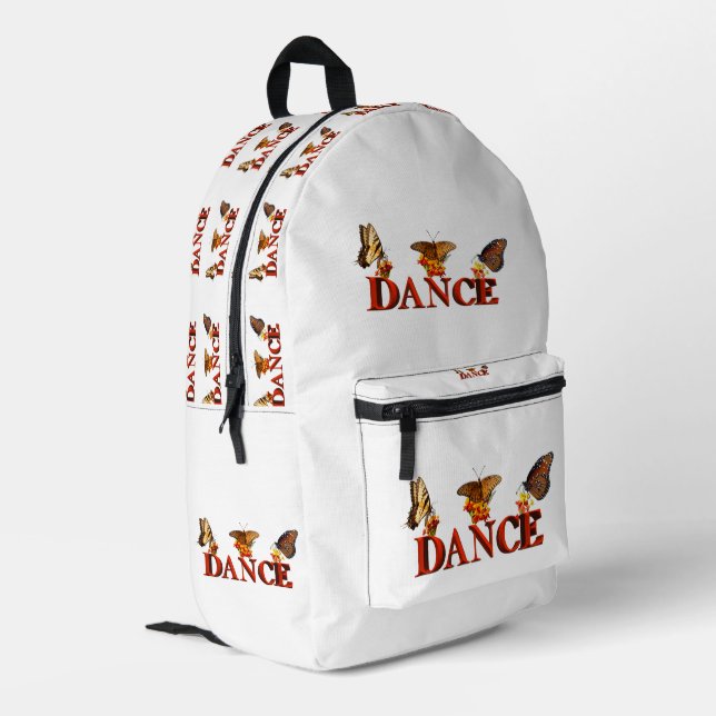 Personalize Dance sign with butterflies  Printed Backpack (Back Corner Left)