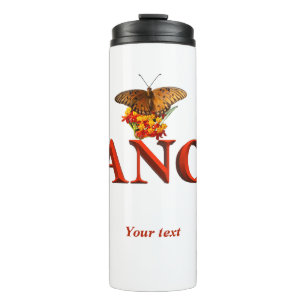Personalize Dance sign with butterflies  Thermal Tumbler