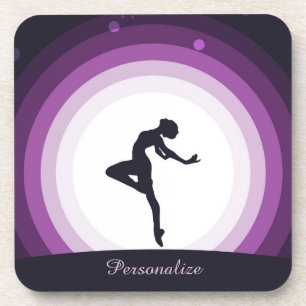 Personalize Dancer Silhouette Surreal Full Moon Coaster