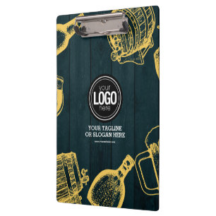 Personalize Dark Green Brewery Theme Clipboard