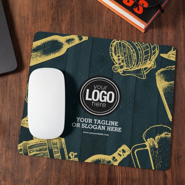 Personalize Dark Green Brewery Theme Mouse Pad (Creator Uploaded)