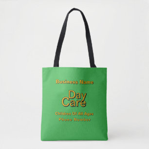 Personalize Day Care Brt Green     Tote Bag