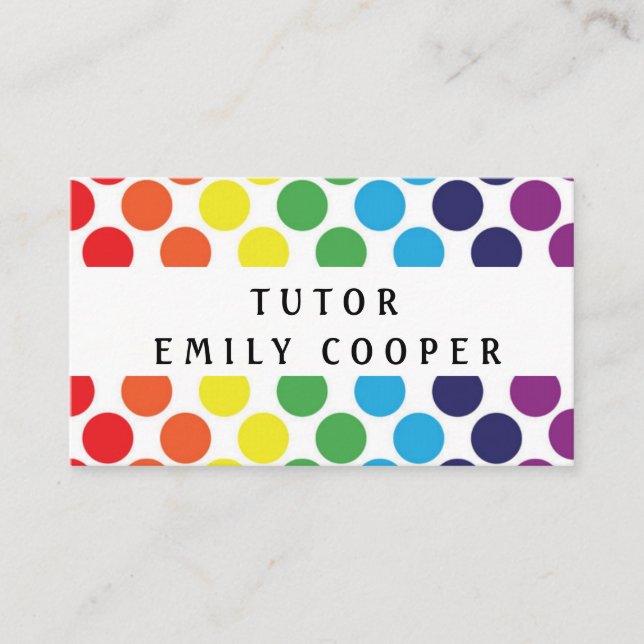 Personalize Daycare Preschool Teacher Colourful Business Card (Front)