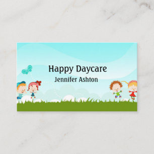 Personalize Daycare Preschool Teacher Happy Kids Business Card