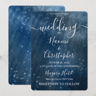 Personalize: Deep Blue Sea Bokeh Wedding Invitation