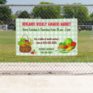 Personalize Detailed Farmers Market Vegetables Banner