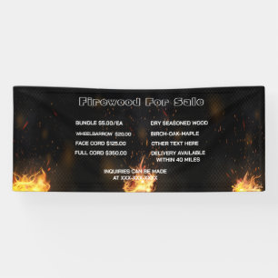 Personalize Detailed Firewood For Sale Business Banner