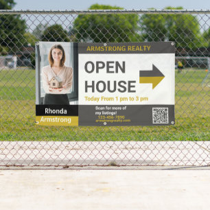 Personalize Detailed Open House Realtor Fence  Banner