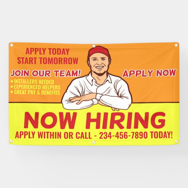 Personalize Detailed We're Hiring Commercial Large Banner (Horizontal)