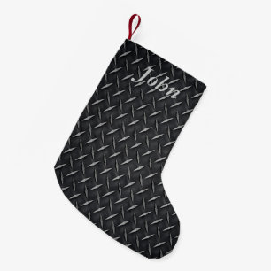 Personalize Diamond Metal Plate Christmas Stocking