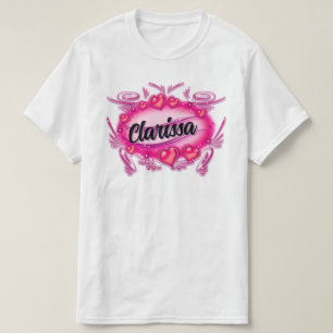 Personalize Digital Airbrush hearts Design T-Shirt