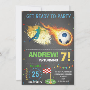 Personalize Digital Soccer Birthday Party Invitation