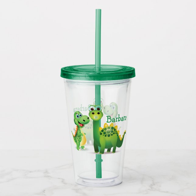 Personalize Dino Acrylic Tumbler (Front)