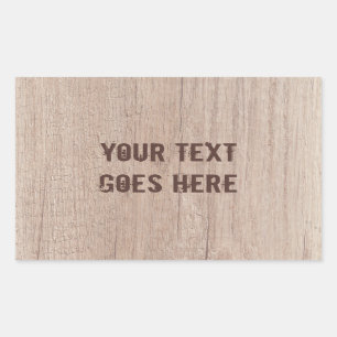 Personalize Distressed Text Brown Wood Board Sticker