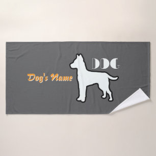 Personalize DOG Logo Orange Doggie Bath Towel