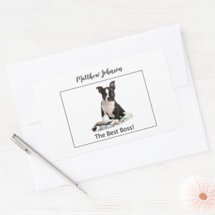 Personalize Dog Newspaper Boss’s Day, Humour Sticker