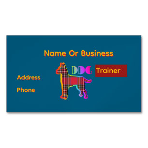Personalize Dog Trainer  Magnetic Business Card