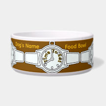 Personalize Dog's Name Time To Eat Brown Food    