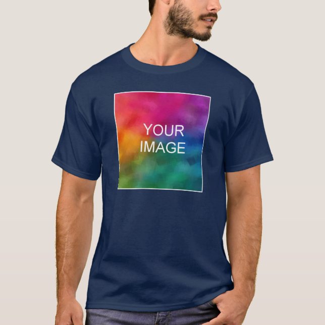 Personalize Double Sided Add Your Image Logo Men's T-Shirt (Front)