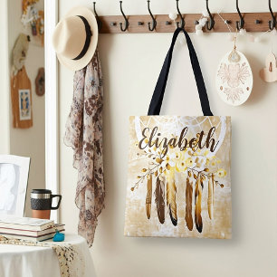Personalize dreamcatcher tote bag