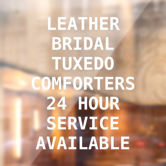 Personalize Dry Cleaners Services Front Window Cling (Sheet 2)