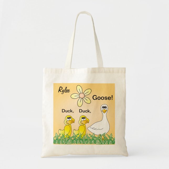 Personalize Duck, Duck, Goose Overnight Tote Bag (Front)