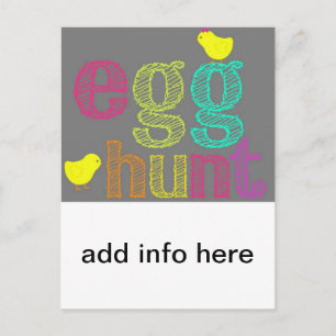 Personalize Easter egg hunt invitation postcard