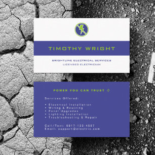 Personalize Electrician Powers Repair Services  Business Card