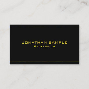 Personalize Elegant Black And Gold Modern Template Business Card