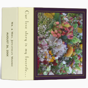 Personalize Elegant Floral Couple Wedding Album Binder