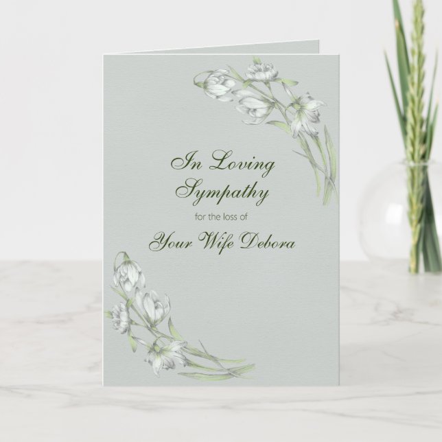 Personalize Elegant Floral Sympathy Card (Front)