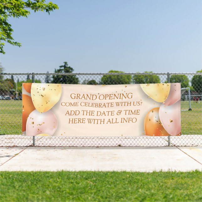 Personalize Elegant Grand Opening Balloons Foil  Banner (Insitu)