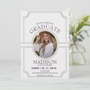 Personalize Elegant Minimalist Birthday Graduation Invitation